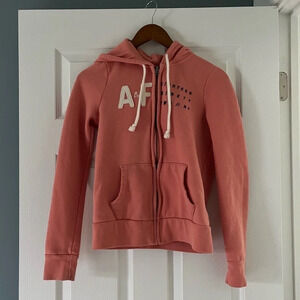Abercrombie & Fitch Coral Pink Sweatshirt Hoodie Zip-Up